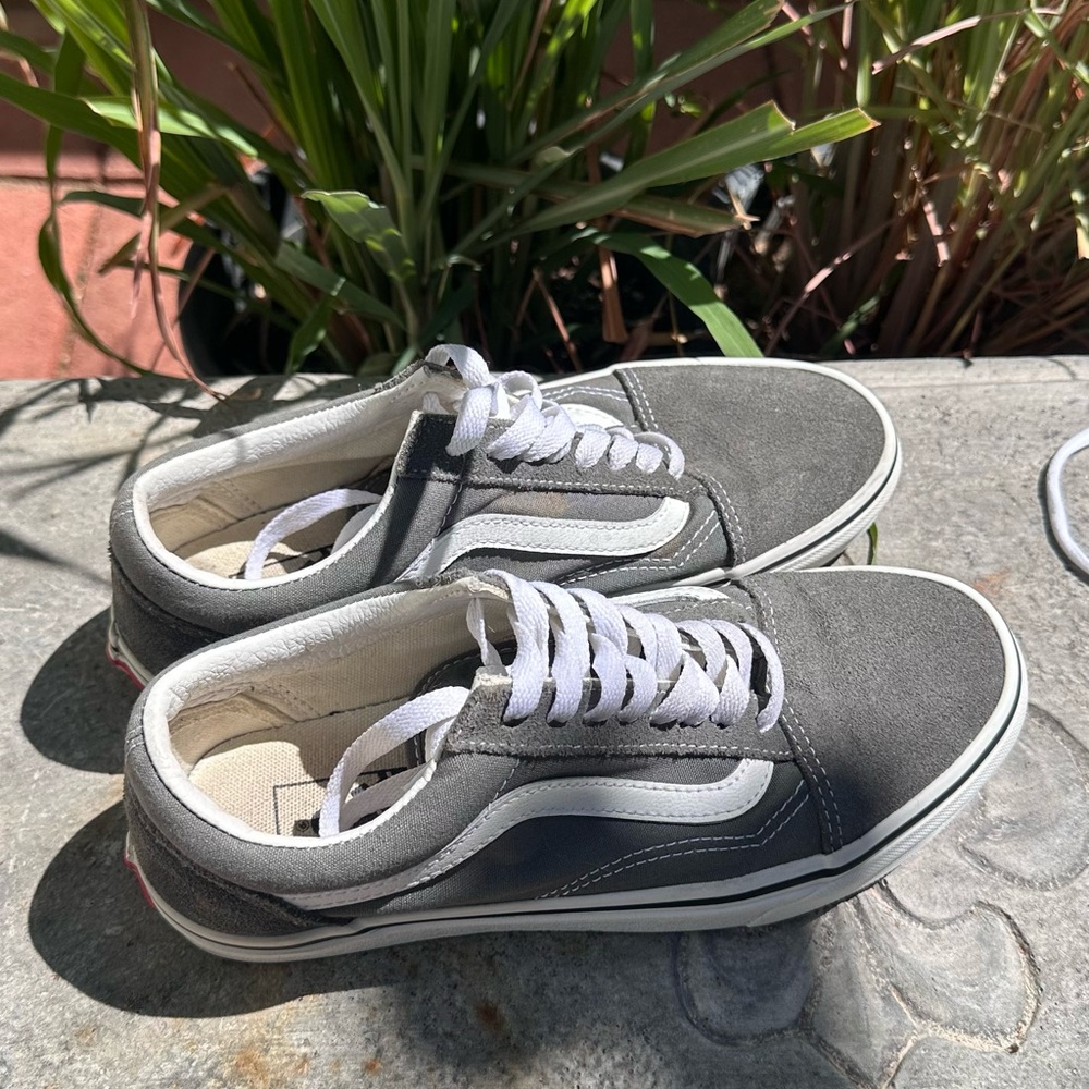 Vans Gray and White Sneakers